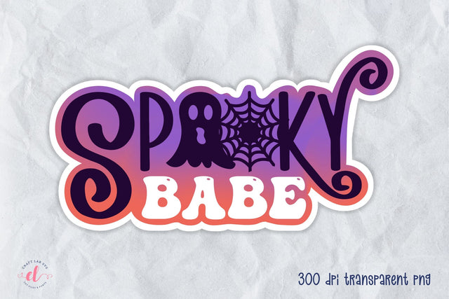 Spooky Babe PNG, Printable Halloween Sticker Sublimation CraftLabSVG 