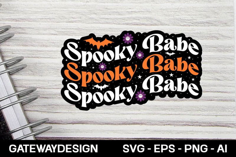 Spooky Babe Sticker Svg Design SVG designmaster24 