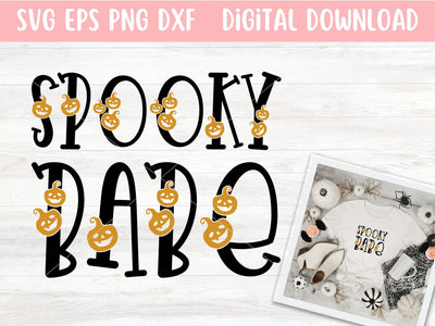 Spooky Babe SVG File for Cricut or Silhouette, Halloween Sublimation PNG, JackoLantern SVG Digital Download Commercial Use SVG Apple Grove Designs 