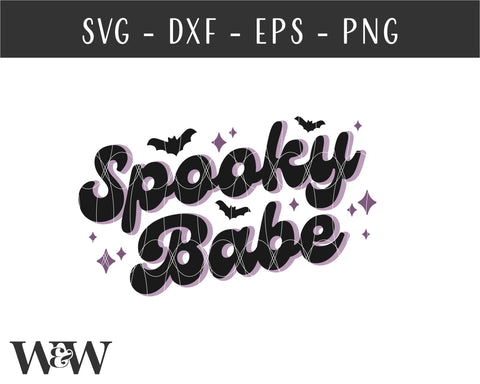 Spooky Babe SVG | Retro Halloween Shirt SVG SVG Wood And Walt 