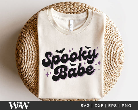 Spooky Babe SVG | Retro Halloween Shirt SVG SVG Wood And Walt 