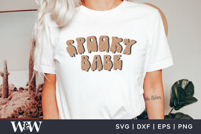 Spooky Babe SVG | Retro Halloween SVG SVG Wood And Walt 