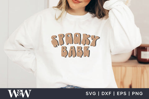 Spooky Babe SVG | Retro Halloween SVG SVG Wood And Walt 