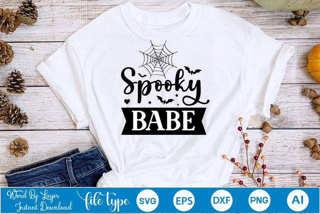Spooky Babe SVG SVGs,Quotes and Sayings,Food & Drink,On Sale, Print & Cut SVG DesignPlante 503 