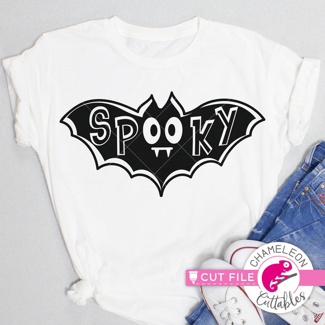 Spooky Bat Halloween svg png dxf SVG Chameleon Cuttables 