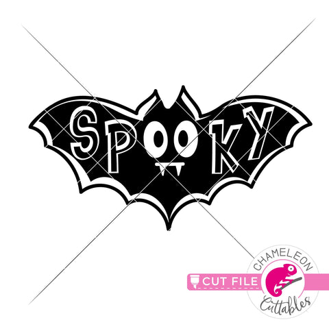 Spooky Bat Halloween svg png dxf SVG Chameleon Cuttables 