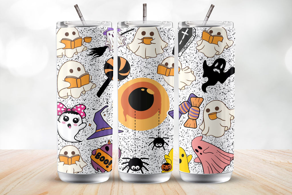 Spooky BOO 20 Oz Tumbler Wrap Sublimation Design - So Fontsy