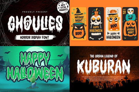 Spooky Bundle | 17 Halloween Fonts Font Alpaprana Studio 