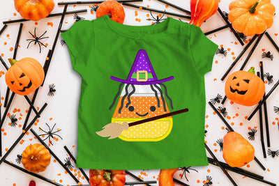 Spooky Candy Corn Witch Halloween Applique Embroidery Embroidery/Applique DESIGNS Risa Rocks It 