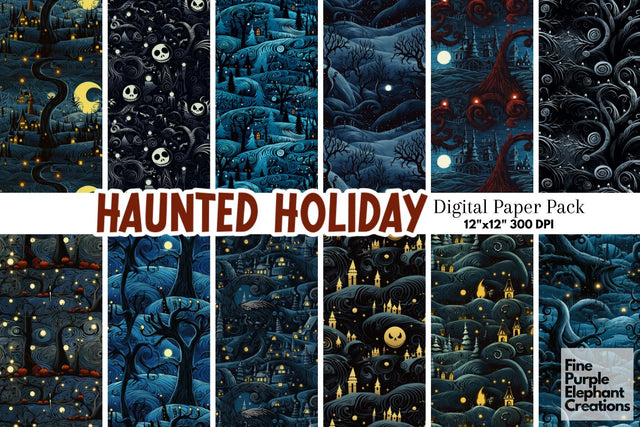 Spooky Christmas | Holiday Pattern Digital Pattern Fine Purple Elephant Creations 
