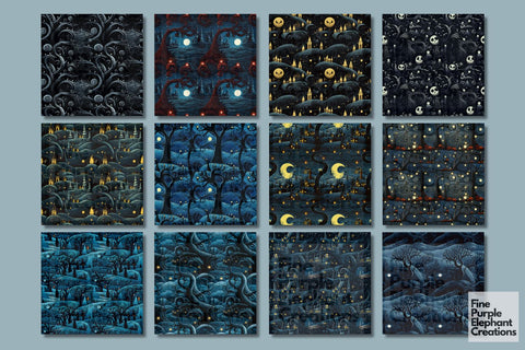 Spooky Christmas | Holiday Pattern Digital Pattern Fine Purple Elephant Creations 