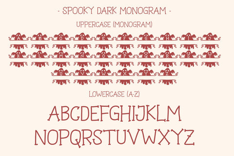 Spooky Dark Monogram Font Afandi Studio 