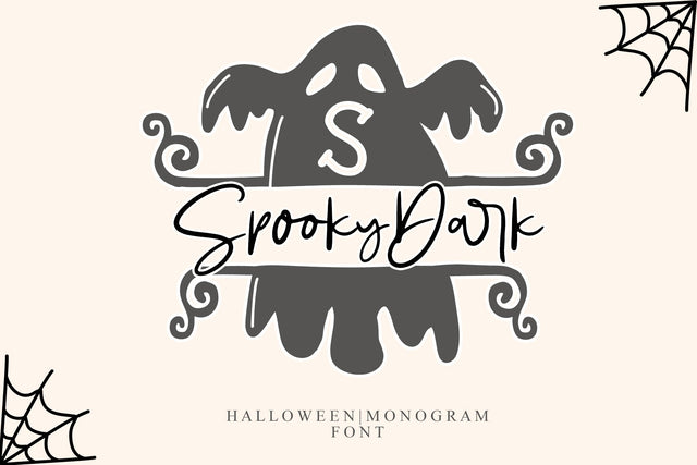 Spooky Dark Monogram Font Afandi Studio 