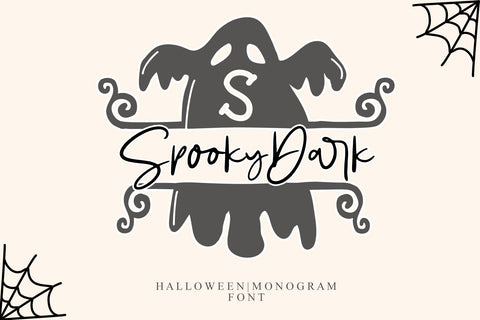 Spooky Dark Monogram Font Afandi Studio 