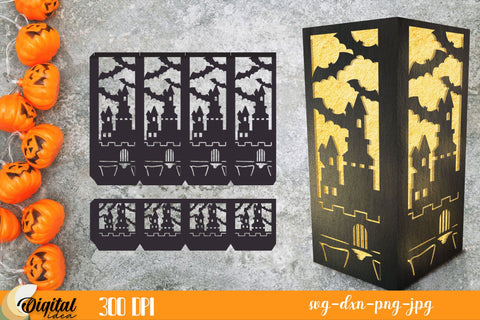 Spooky Design SVG. 3D Paper Lantern Halloween 3D Paper Evgenyia Guschina 