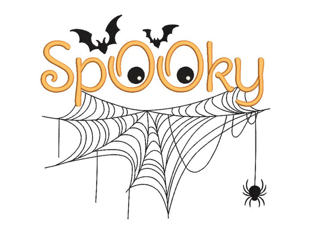 Spooky Embroidery Design, Halloween Embroidery File, 5 sizes, Instant Download Embroidery/Applique DESIGNS Nino Nadaraia 