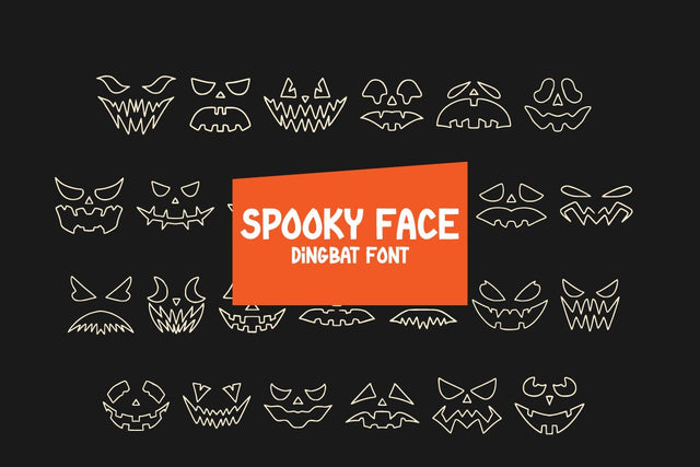 Spooky Face - Dingbat FOnt Font Masyafi Studio 