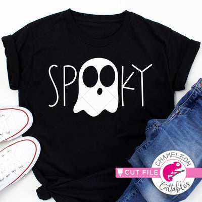 Spooky Ghost Halloween svg png dxf SVG Chameleon Cuttables 