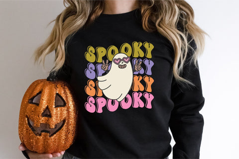 Spooky Ghost SVG Design Retro Halloween Shirt SVG OrangeBrushStudio 