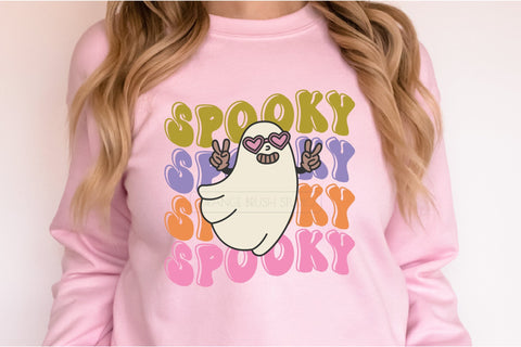 Spooky Ghost SVG Design Retro Halloween Shirt SVG OrangeBrushStudio 