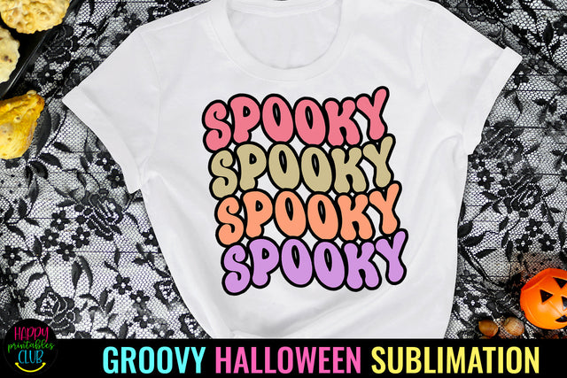 Spooky Groovy Halloween Sublimation I Retro Halloween PNG Sublimation Happy Printables Club 