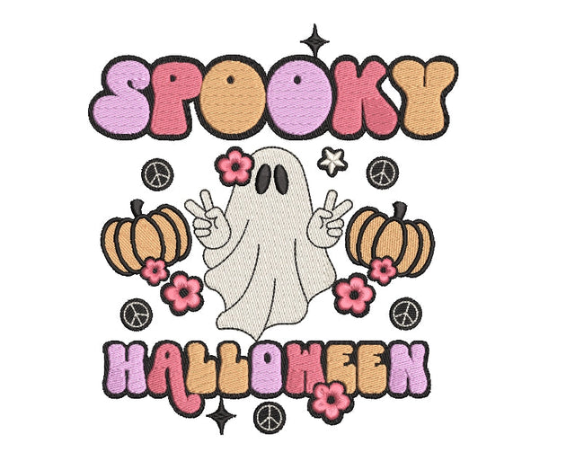 Spooky Halloween embroidery design, Halloween embroidery, 4 sizes, instant download Embroidery/Applique DESIGNS ArtEMByNatalia 