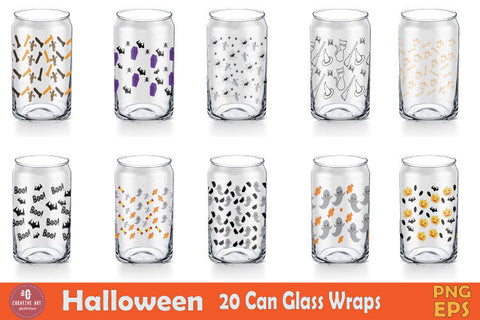 Spooky Halloween Glass Can Wrap Bundle SVG jacpot007 