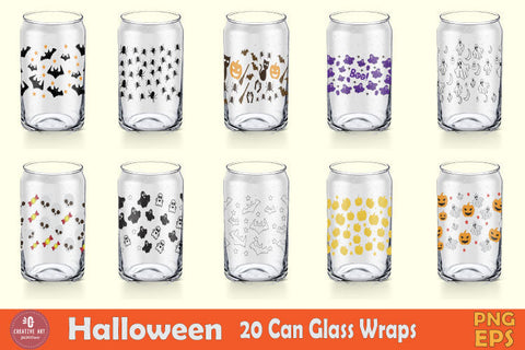 Spooky Halloween Glass Can Wrap Bundle SVG jacpot007 