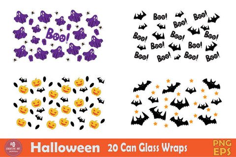 Spooky Halloween Glass Can Wrap Bundle SVG jacpot007 