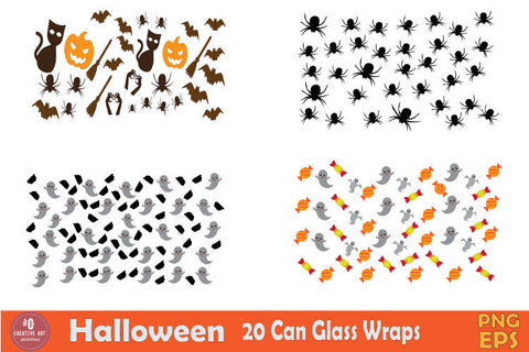 Spooky Halloween Glass Can Wrap Bundle SVG jacpot007 