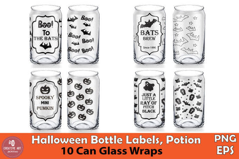 Spooky Halloween Glass Can Wrap Bundle V2 Sublimation jacpot007 