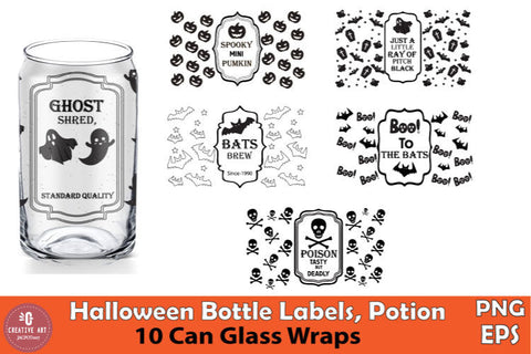 Spooky Halloween Glass Can Wrap Bundle V2 Sublimation jacpot007 