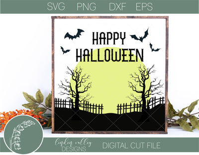 Spooky Halloween Graveyard SVG SVG Linden Valley Designs 