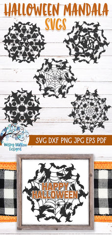 Spooky Halloween Mandala SVG Bundle SVG Wispy Willow Designs 