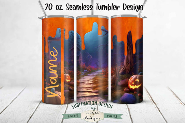 Spooky Halloween Path Seamless Sublimation Tumbler Design Sublimation Ewe-N-Me Designs 