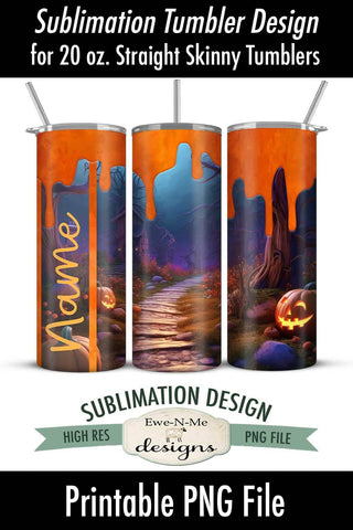 Spooky Halloween Path Seamless Sublimation Tumbler Design Sublimation Ewe-N-Me Designs 