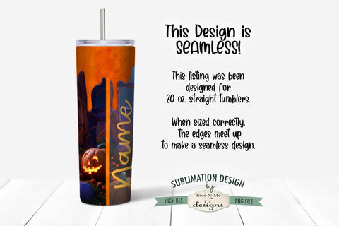 Spooky Halloween Path Seamless Sublimation Tumbler Design Sublimation Ewe-N-Me Designs 