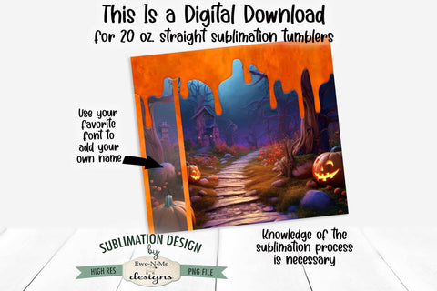 Spooky Halloween Path Seamless Sublimation Tumbler Design Sublimation Ewe-N-Me Designs 