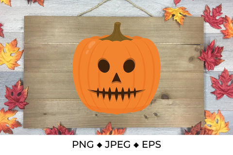 Spooky Halloween pumpkin face. Cartoon Jack-o-Lantern Sublimation LaBelezoka 