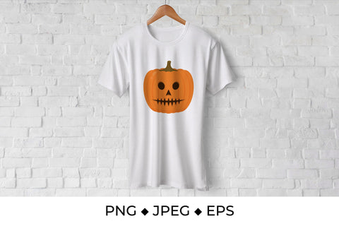 Spooky Halloween pumpkin face. Cartoon Jack-o-Lantern Sublimation LaBelezoka 