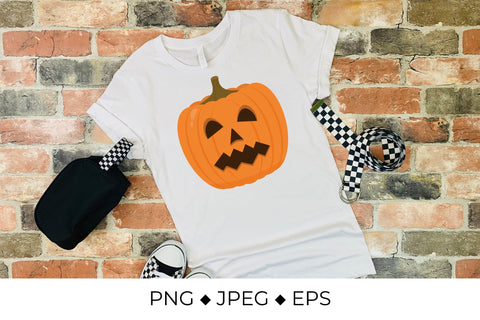 Spooky Halloween pumpkin face. Cute Jack-o'-Lantern sublimation Sublimation LaBelezoka 