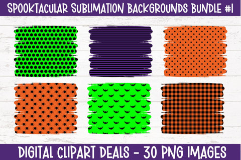 Spooky Halloween Sublimation Backgrounds Bundle - 30 Designs - DIY Crafters, Teachers, Parents - Digital Download - 300 dpi PNG Sublimation Digital Clipart Deals 