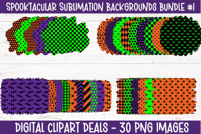 Spooky Halloween Sublimation Backgrounds Bundle - 30 Designs - DIY Crafters, Teachers, Parents - Digital Download - 300 dpi PNG Sublimation Digital Clipart Deals 