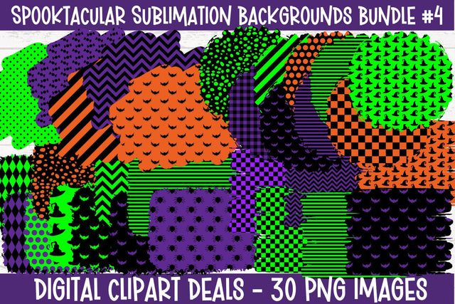 Spooky Halloween Sublimation Backgrounds Bundle #4 - 30 Designs - DIY Crafters, Teachers, Parents - Digital Download - 300 dpi PNG Sublimation Digital Clipart Deals 