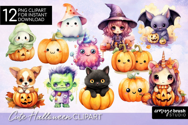 Spooky Halloween Sublimation: Cute Clipart PNG Bundle SVG OrangeBrushStudio 