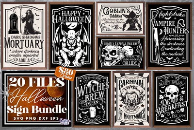 Spooky Halloween Svg Bundle | Halloween Sign Svg SVG Crafty Mama Studios 