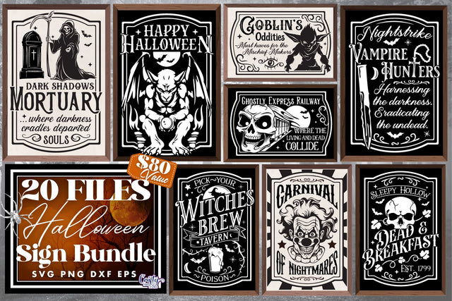 Spooky Halloween Svg Bundle | Halloween Sign Svg SVG Crafty Mama Studios 