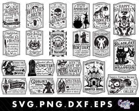 Spooky Halloween Svg Bundle | Halloween Sign Svg SVG Crafty Mama Studios 