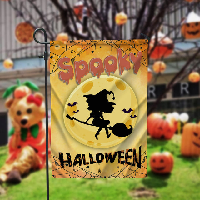 Spooky Halloween Witch Garden Flag | | Personalized Sublimation Design | Digital Download | 300 DPI | Yard Flag Design Sublimation CaldwellArt 