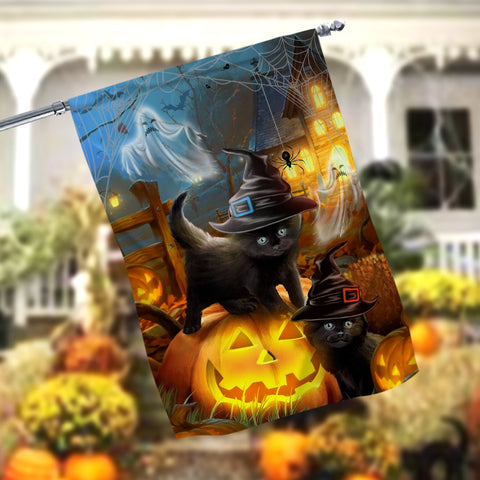 Spooky Kittens Halloween Garden Flag - 12x18 Garden Flag Sublimation Design Download PNG File Instant Download Sublimation CaldwellArt 